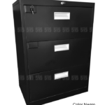 Archivero Metálico Horizontal 3 Gavetas Color Negro