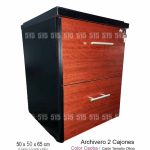 Archivero Melamina 2 Gavetas Color Caoba