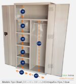 Gabinete Tipo Closet Color Arena - Imagen 2