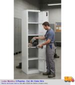 Locker Metálico Rombo 5 Puertas Manija Plástico + Color Gris - Imagen 4