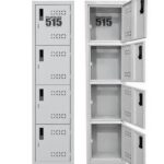 Locker Metálico Rombo 4 Puertas Manija Plástico + Color Gris