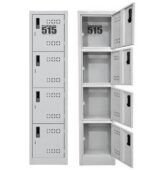 Locker Metálico Rombo 4 Puertas Manija Plástico + Color Gris