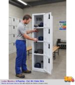 Locker Metálico Rombo 4 Puertas Manija Plástico + Color Gris - Imagen 6